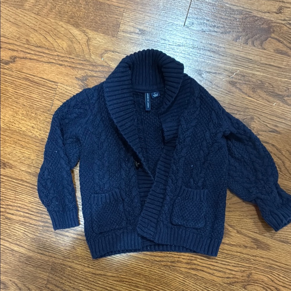 Navy Cable Knit Cardigan